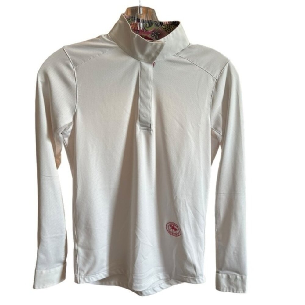 Essex Classics Talent Yarn White Equestrian Hunter Jumper Horseback Show Shirt